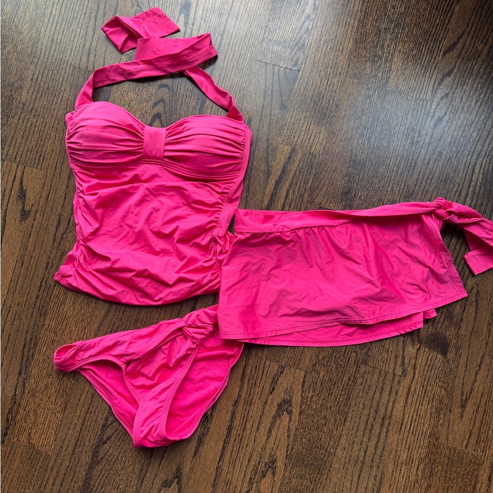 Tommy Bahama Hot Pink Three-Piece Swim Set